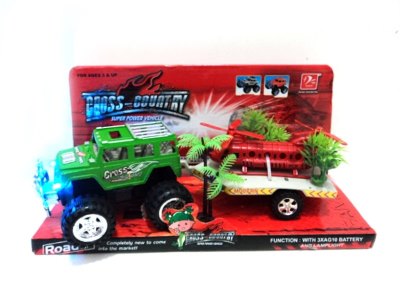 FRICTION TRUCK W/FREE WAY TRANSPORT PLANE & LIGHT 4COLOR - HP1012512