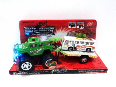 FRICTION TRUCK W/FREE WAY BUS & LIGHT 4COLOR - HP1012515