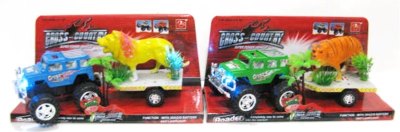 FRICTION TRUCK W/2ASST.TIGER & LION &LIGHT 4COLOR - HP1012519