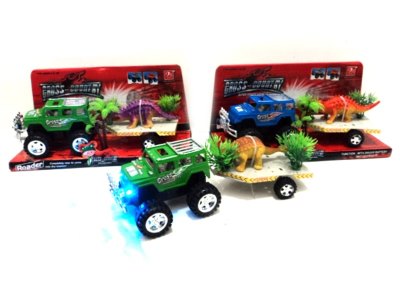 FRICTION TRUCK W/DINOSAUR CROCODILE CHAMELEON & LIGHT 4COLOR - HP1012524