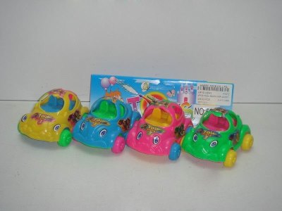 4PCS PULL BACK CAR 4ASST.PINK/GREEN/BLUE/YELLOW - HP1012643