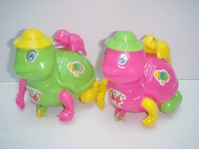 PULL LINE TURTLE W/BELL PINK&GREEN&YELLOW - HP1012816