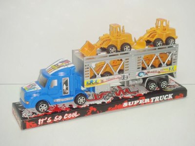 FRICTION TRUCK W/4 CONSTRUCTION CAR RED/BLUE - HP1013126