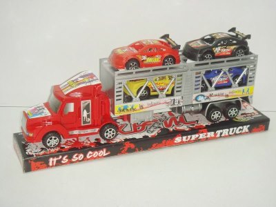 FRICTION TRUCK W/4 CAR RED/BLUE - HP1013129