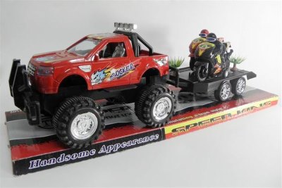 FRICTION TRUCK W/MOTORBIKE RED/BLACK - HP1013168