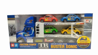 FRICTION TRUCK W/4 FREE WAY CAR RED/BLUE - HP1013658