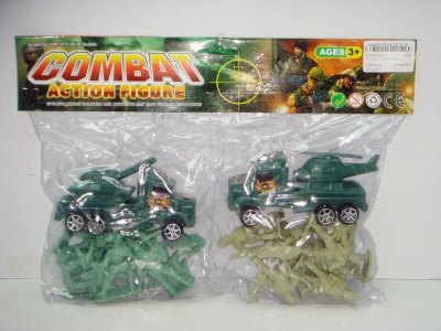 24PCS SOLDIER W/2 CAR YELLOW/GREEN - HP1014021