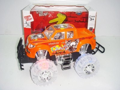 FRICTION CAR W/LIGHT & MUSIC BLUE/ORANGE/BLACK - HP1014299