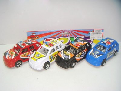 4PCS PULL BACK POLICE CAR 2ASST RED/BLUE/WHITE/BLACK - HP1014791