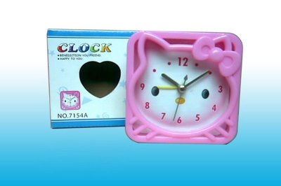 KT CAT SQUARE ALARM CLOCK BLUE/YELLOW/PINK - HP1015103