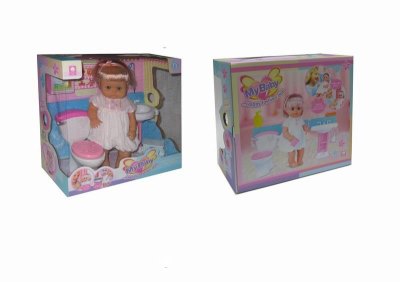 36CM B/O DOLL W/PEDESTAL TOILET & IC (INCLUDED BATTERY 6*AA) - HP1016536