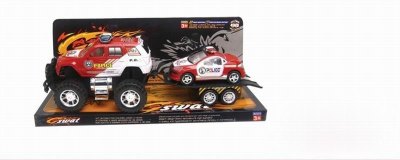 FRICTION POLICE CAR W/ LIGHT & MUSIC RED/BLACK - HP1016730