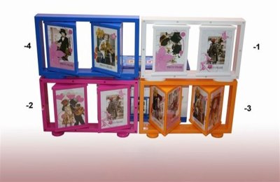 RECTANGLE SHAPE PHOTO FRAME WHITE/PINK/YELLOW/BLUE - HP1017595