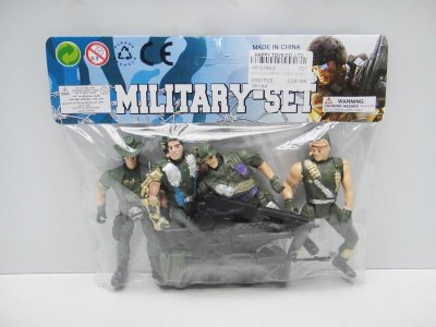 4PCS SOLDIER SET W/GUN GREEN - HP1018000