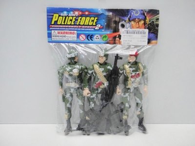 3PCS SOLDIER SET W/GUN GREEN - HP1018001