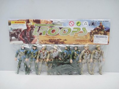 8PCS SOLDIER SET W/GUN GREEN - HP1018003