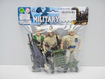 3PCS SOLDIER SET W/GUN YELLOW - HP1018004