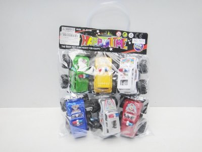 PULL BACK POLICE CAR W/PAINTING 6PCS 6ASST. - HP1019746