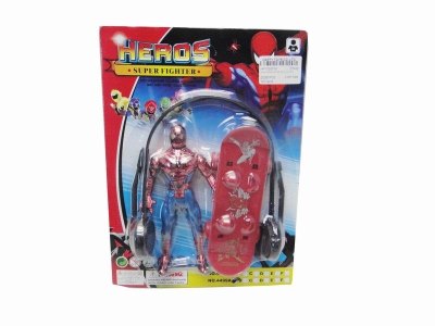 PAINGTING SPIDERMAN ROBOT W/SKATE BOARD & EARPHONES - HP1020516