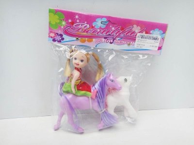 BABI HORSE W/PEOPLE & SMALL HORSE 3COLOR - HP1021217