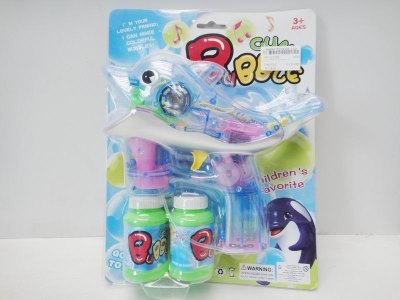 TRANSPARENT BUBBLE GUN W/FLASH & MUSIC & 2 BUBBLE WATER - HP1022169