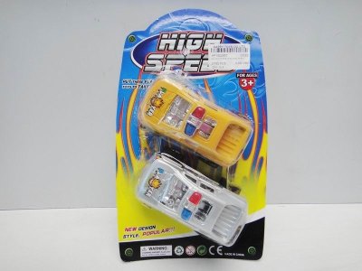 PULL BACK POLICE CAR RED/BLUE/YELLOW/SILVER 2PCS - HP1022863
