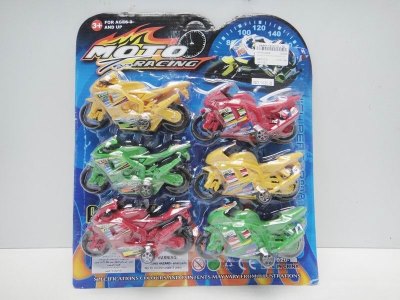 PULL BACK MOTOR 6PCS YELLOW/GREEN/RED 2ASST - HP1022968