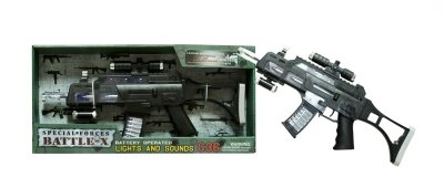B/O VIBRATION GUN W/MUSIC & FLASH & FLASHLIGHT（BLACK） - HP1023359