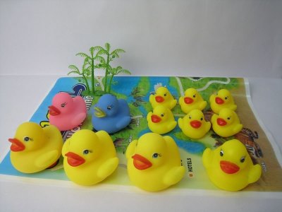 VINYL DUCKS 12PCS W/MAP & TREE - HP1023611