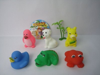 VINYL ANIMALS 6PCS W/TREE - HP1023621