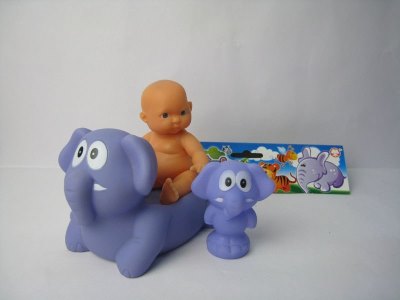 VINYL ANIMALS 2PCS W/DOLL - HP1023642