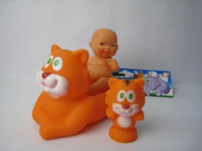 VINYL ANIMALS 2PCS W/DOLL - HP1023643