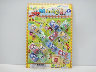 PULL BACK POLICE CAR 12PCS RED/YELLOW/BLUE/GREEN - HP1023816