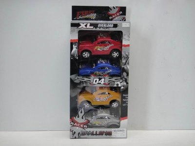 PULL BACK CAR RED/BLUE/YELLOW/SILVER 4PCS   - HP1023871