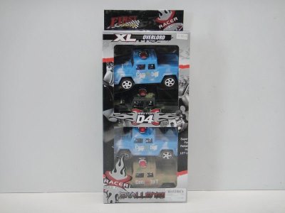 PULL BACK POLICE CAR 3COLOR 4PCS   - HP1023874