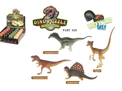 ASSEMBLY 4D DINOSAUR PUZZLE 4ASST.(20PCS/DISPLAY BOX) - HP1024740