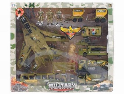 FRICTION MILITARY SET W/SOUND & LIGHT,INCLUDE 2 BUTTON CELL - HP1027401