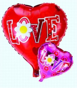 HEART ALUMINUM FOIL BALLOON 50PCS 2COLOR - HP1028487