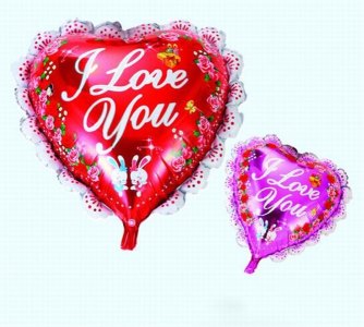 HEART ALUMINUM FOIL BALLOON 50PCS 2COLOR - HP1028502