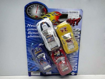 4PCS PULL BACK CAR BLUE/YELLOW/WHITE/RED - HP1030176