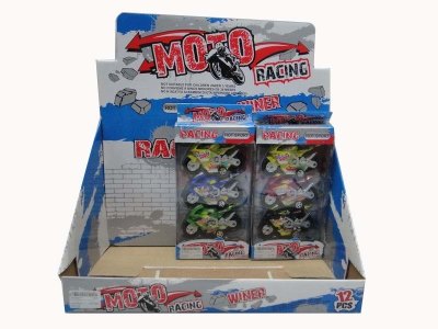 PULL BACK MOTOR YELLOW/BLACK/WHITE/GREEN/RED/BLUE 12PCS/DIAPLAY BOX - HP1030218