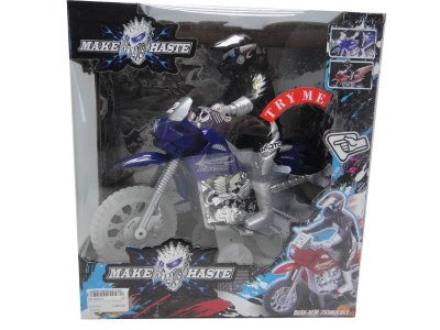 FRICTION MOTOR W/MAN & LIGHT & MUSIC INCLUDED BUTTONCELL RED/BLUE/BLACK - HP1030423