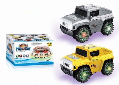 B/O BUMP AND GO CAR W/6LIGHT & ROTARY LIFT & BLACK/YELLOW - HP1030826