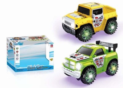 B/O BUMP AND GO POLICE CAR W/6LIGHT & ROTARY LIFT & YELLOW/GREEN  - HP1030861
