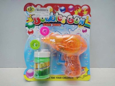 FRICTION TRANSPARENT BUBBLE GUN  W/LIGHT  ORANGE/BLUE/PINK - HP1031314