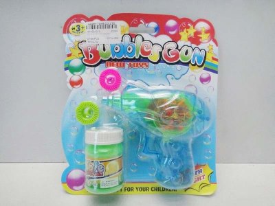 FRICTION TRANSPARENT BUBBLE GUN  W/LIGHT  ORANGE/BLUE/PINK - HP1031315