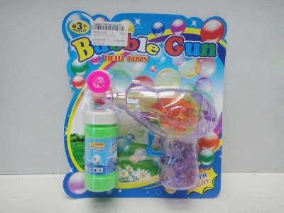 FRICTION TRANSPARENT BUBBLE GUN  W/LIGHT  ORANGE/BLUE/PINK - HP1031318