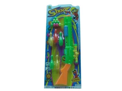 SHOOT BALL GUN W/BOWLING BALL  YELLOW/GREEN - HP1032186
