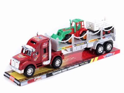 FRICTION TRUCK W/FARM TRACTOR RED/BLUE - HP1033084