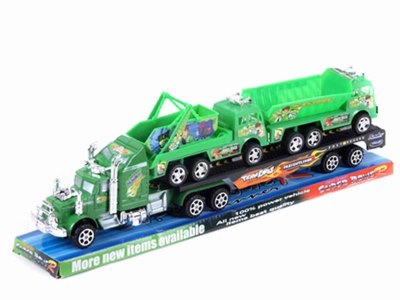 FRICTION CAR W/2 SANITATION TRUCK  RED/GREEN - HP1033095